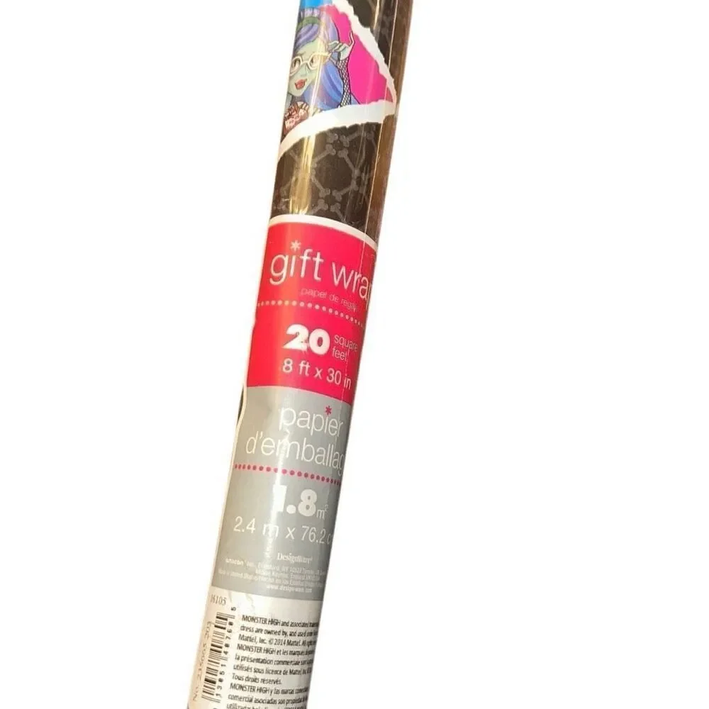 Monster High Gift Wrap Wrapping Paper American Greetings 20 sq Ft Mattel 2014